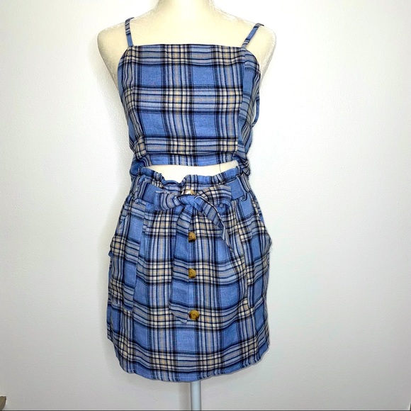 Zaful Dresses & Skirts - NWT Zaful Plaid Top snd Skirt Set. Size Medium